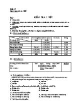Giáo án Công nghệ 9 tiết 12 Kiểm tra 1 tiết